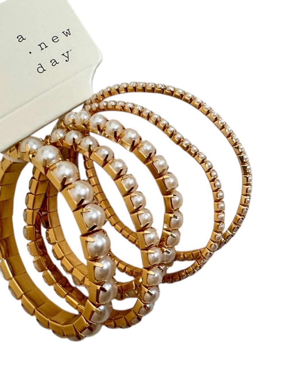 A New Day Pearl Stretch Bracelet Set NWT